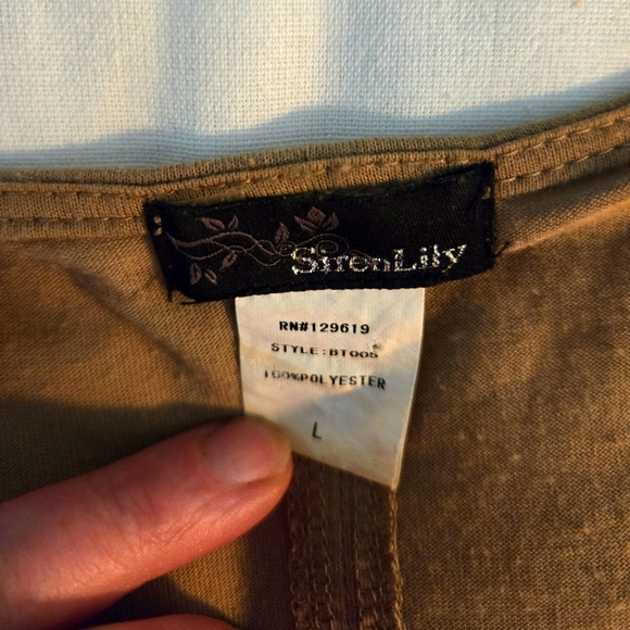 Sexy Boho Hippie  Fringe   Hippie  Shirt Dress Brown Size Large - Picture 5 of 6